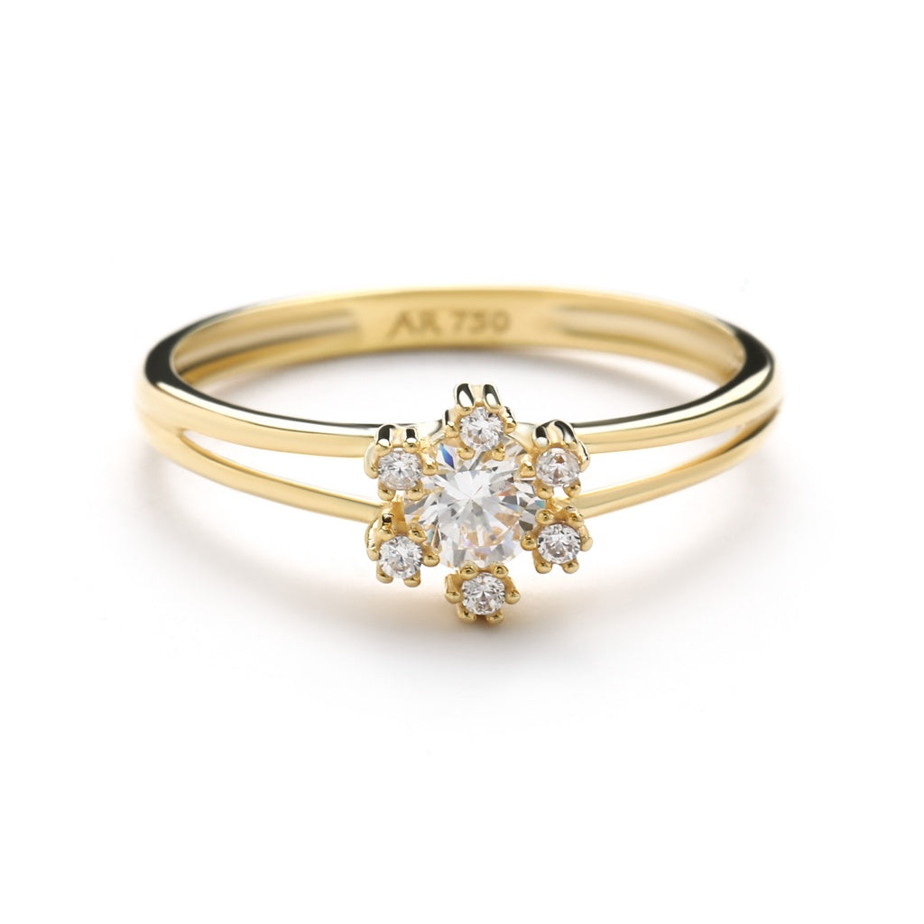 Aurora Cincin Emas 18K - Daisy 00007