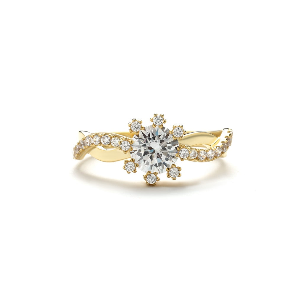 Aurora cincin emas 18K - Daisy 00002