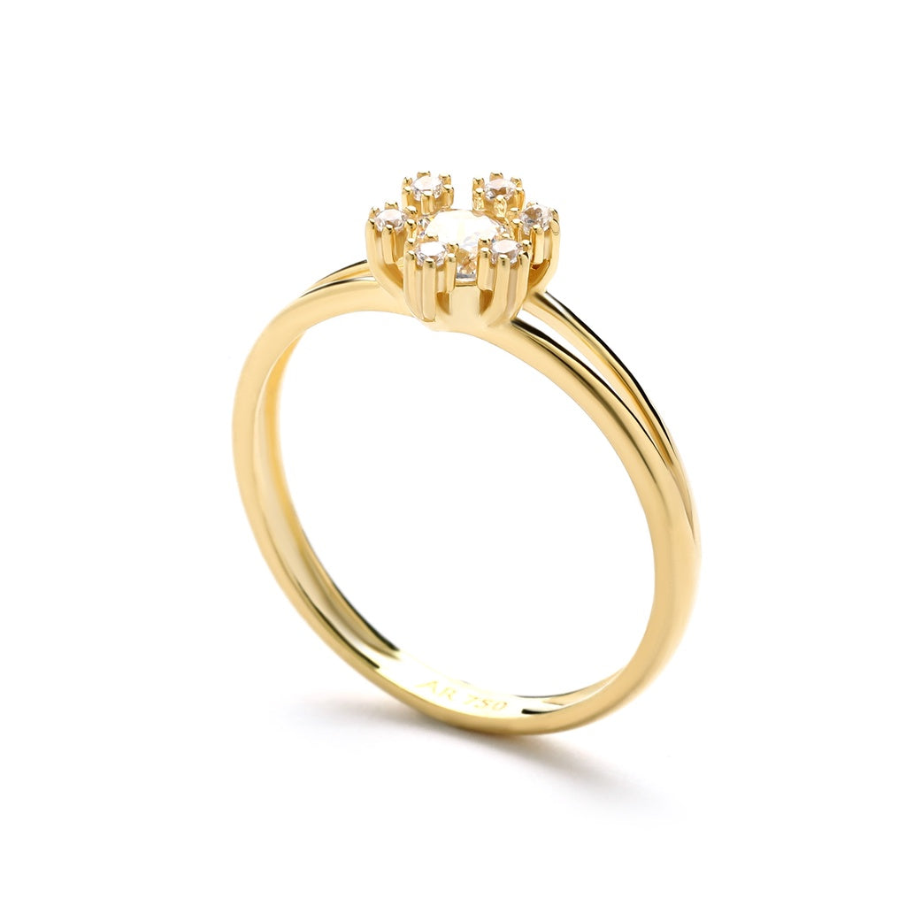 Aurora Cincin Emas 18K - Daisy 00007