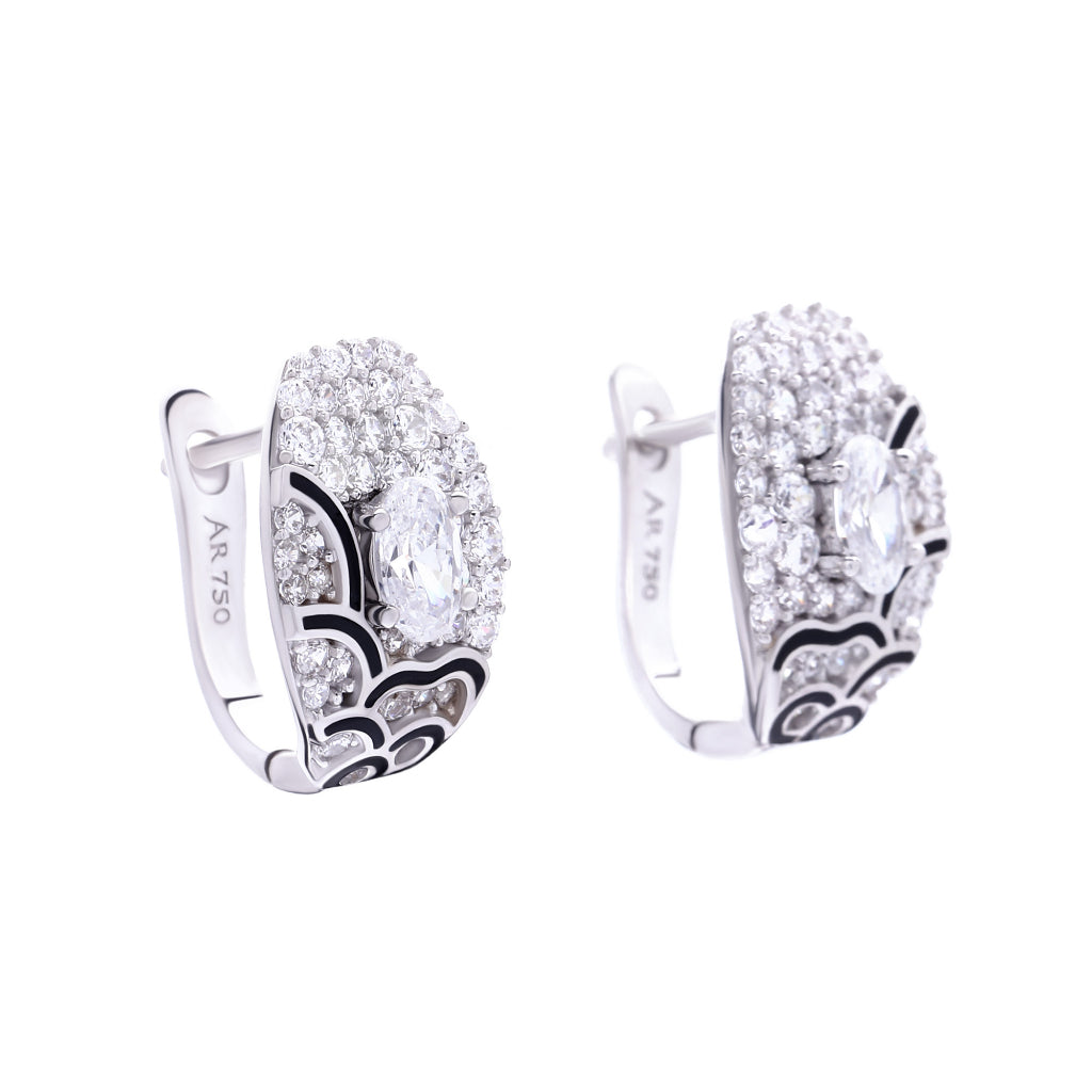Aurora Anting Emas 18K - Flower Tattoo 003