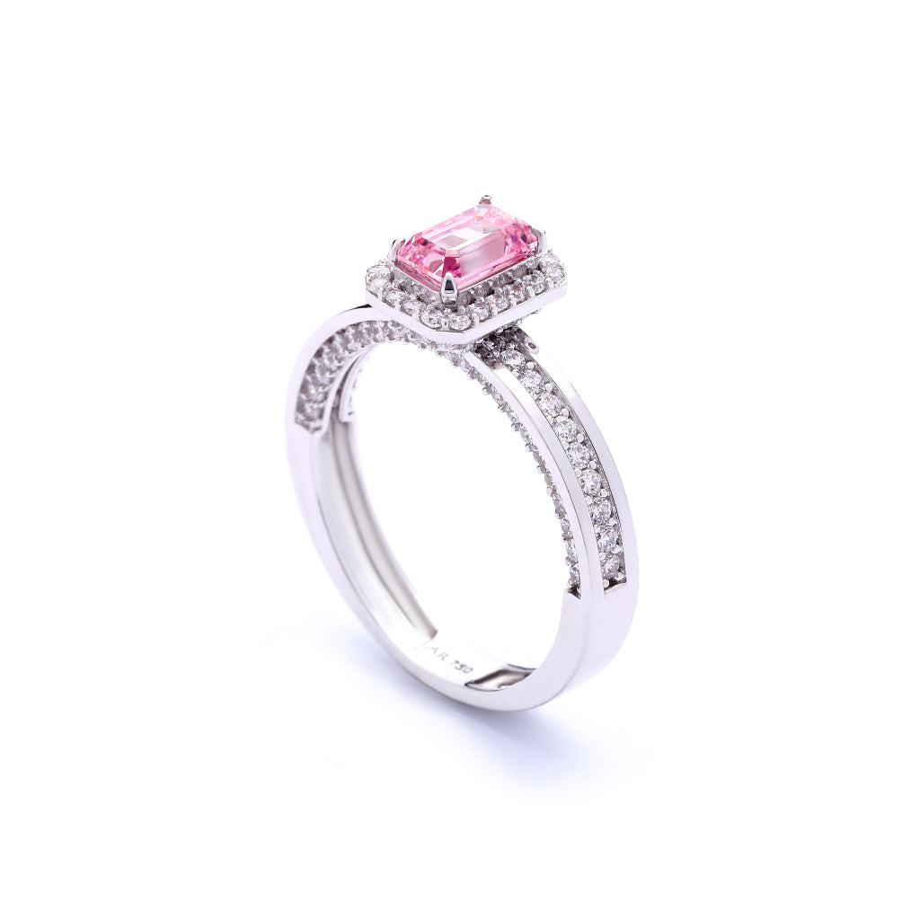 Aurora Cincin Emas 18K - Pinkish