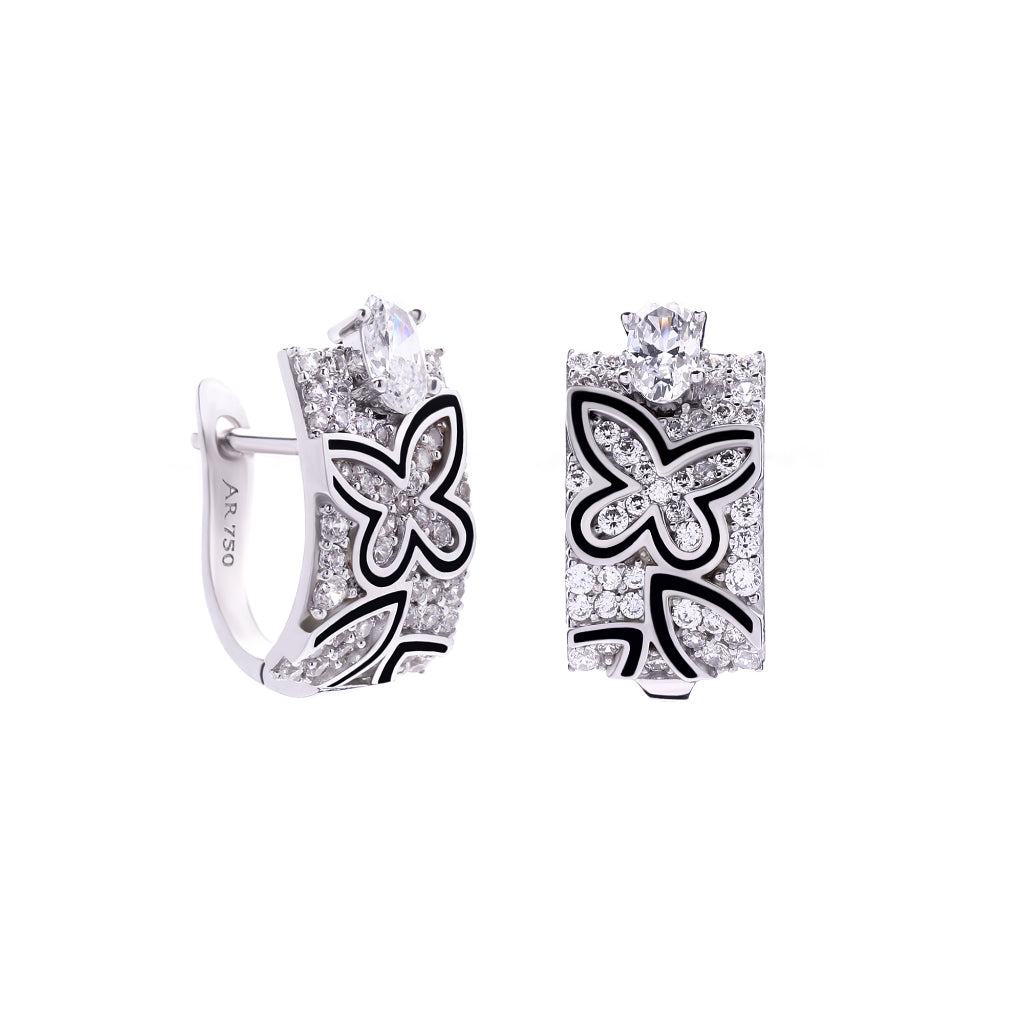 Aurora Anting Emas 18K - Flower Tattoo 002