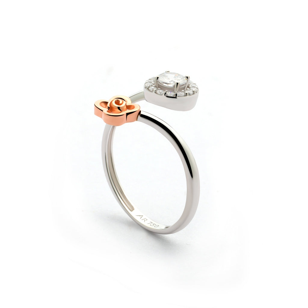 Aurora Gold - Cincin Emas 18K - Alysa Ring - Roses Collection