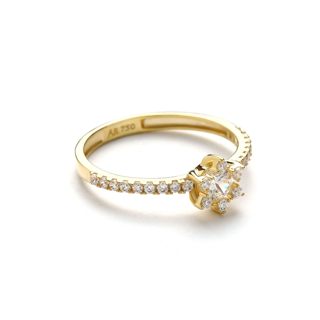 Aurora cincin emas 18K - Daisy 00004
