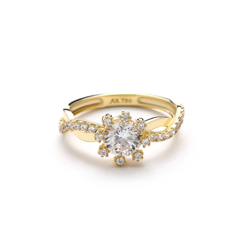 Aurora cincin emas 18K - Daisy 00002
