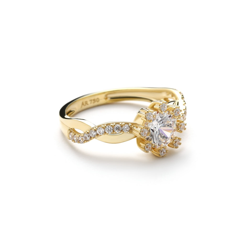 Aurora cincin emas 18K - Daisy 00002