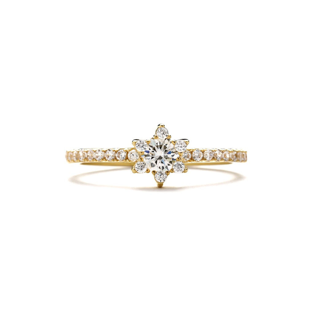 Aurora cincin emas 18K - Daisy 00004