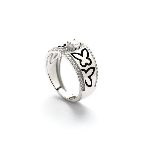 Load image 1 in gallery view. Aurora Cincin Emas 18K - Flower Tattoo 00001