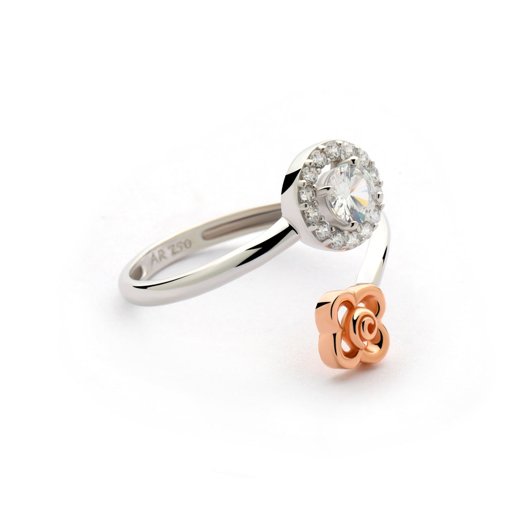 Aurora Gold - Cincin Emas 18K - Alysa Ring - Roses Collection