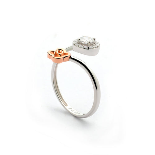 Load image 1 in gallery view. Aurora Gold - Cincin Emas 18K - Alysa Ring - Roses Collection