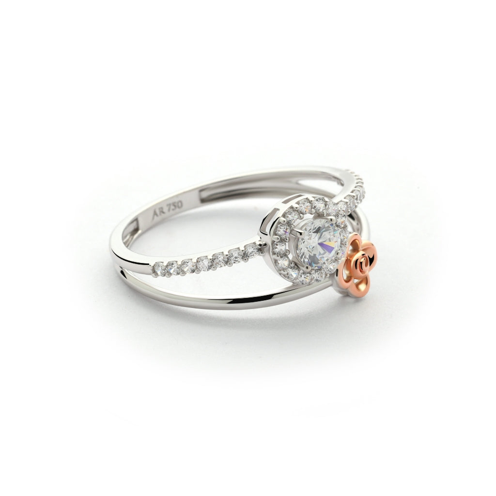 Aurora Gold - Cincin Emas 18K - Noelle Ring - Roses Collection