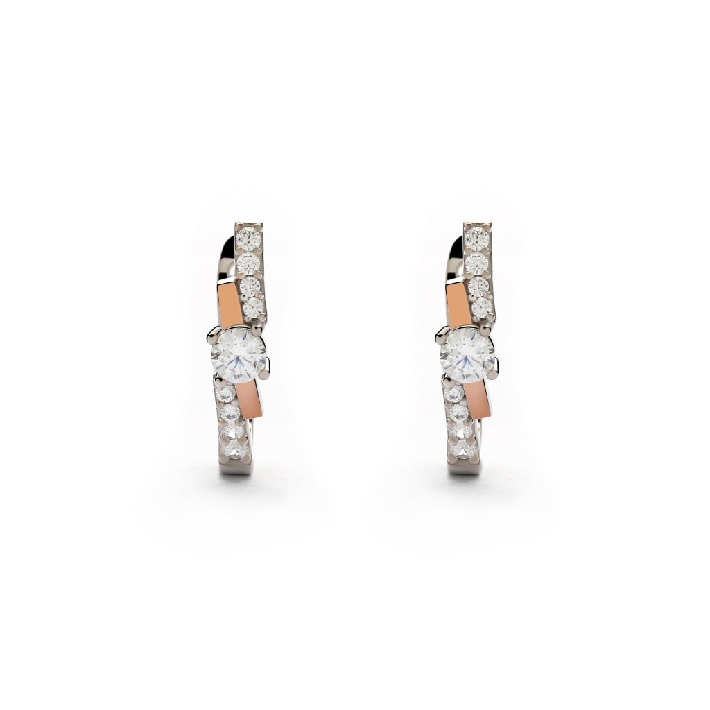 Aurora Gold - Anting Emas Tusuk 18K - Emma Earring - Two Tone Collection