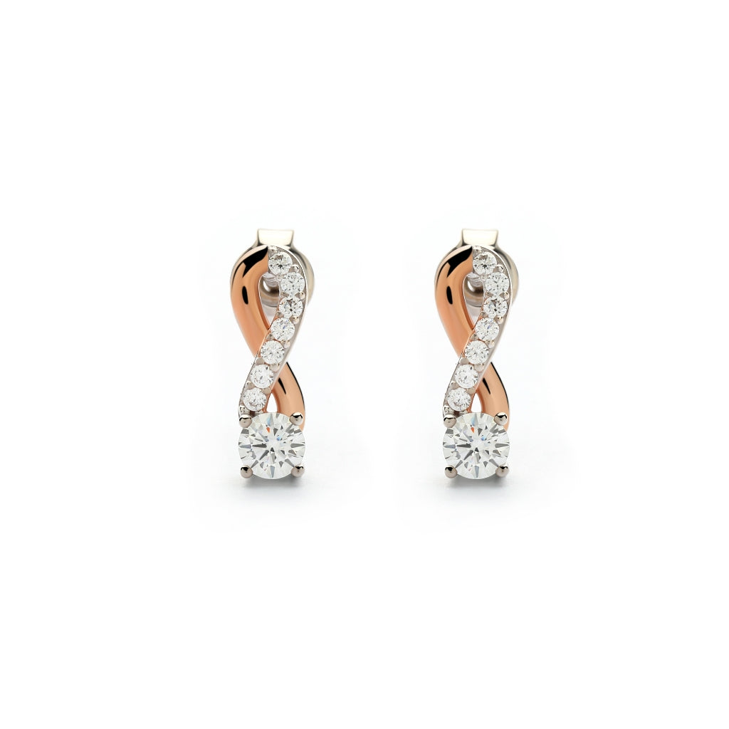 Aurora Gold - Anting Emas Tusuk 18K - Sadiya Earring - Two Tone Collection