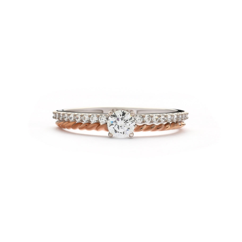 Aurora Gold - Cincin Emas 18K - Nyra Ring - Two Tone Collection