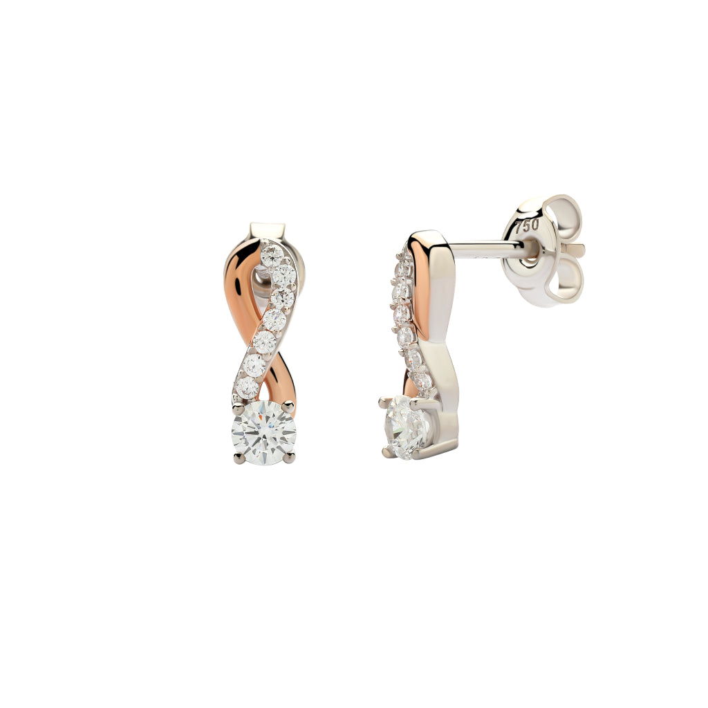 Aurora Gold - Anting Emas Tusuk 18K - Sadiya Earring - Two Tone Collection