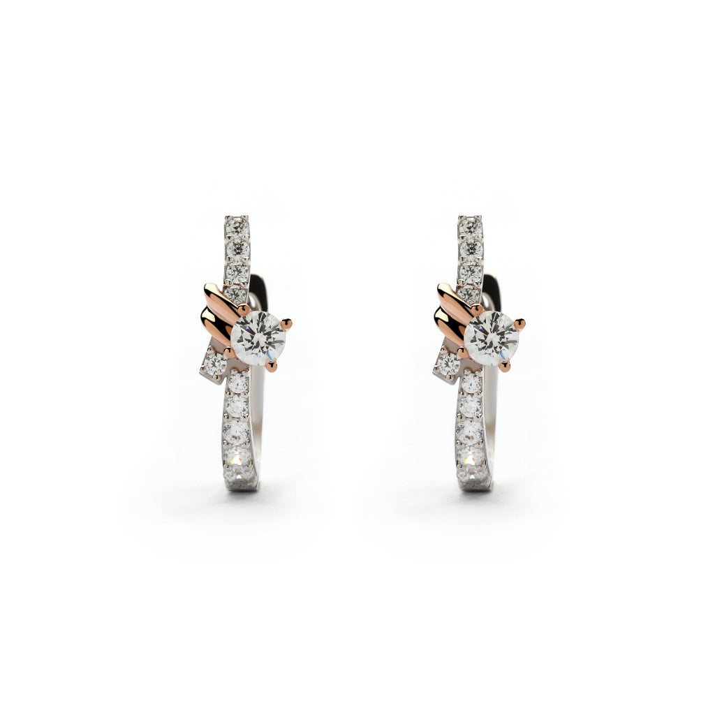 Aurora Gold - Anting Emas Tusuk 18K - Sarah Earring - Two Tone Collection