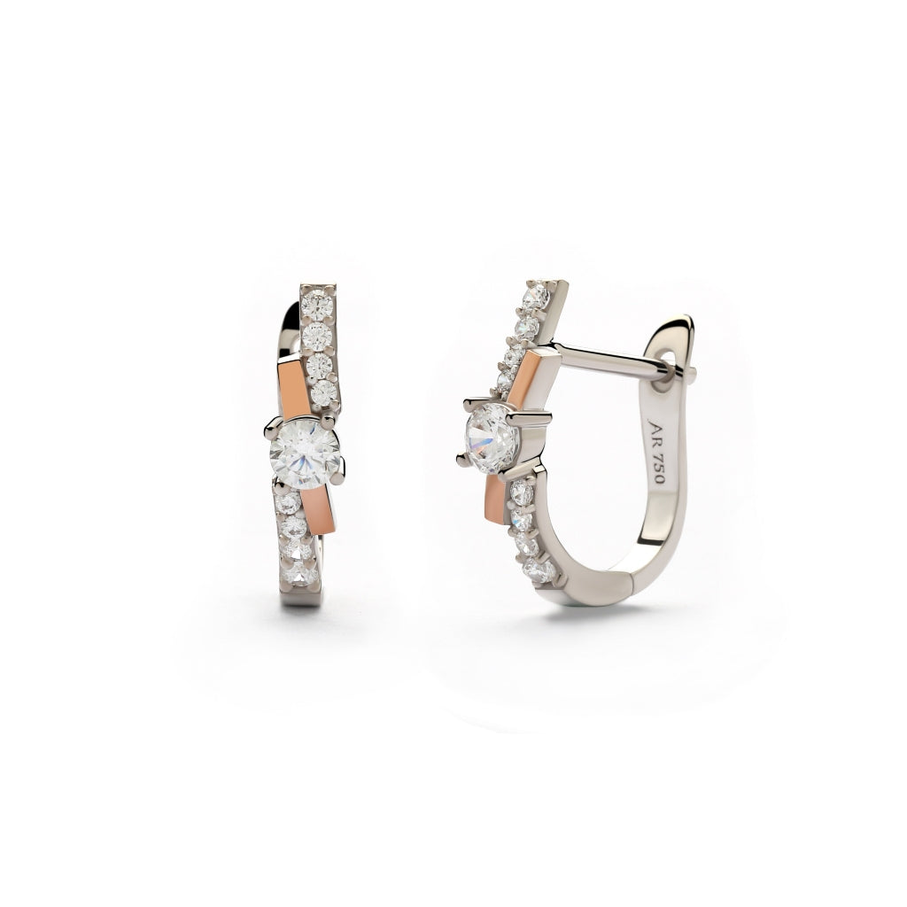 Aurora Gold - Anting Emas Tusuk 18K - Emma Earring - Two Tone Collection