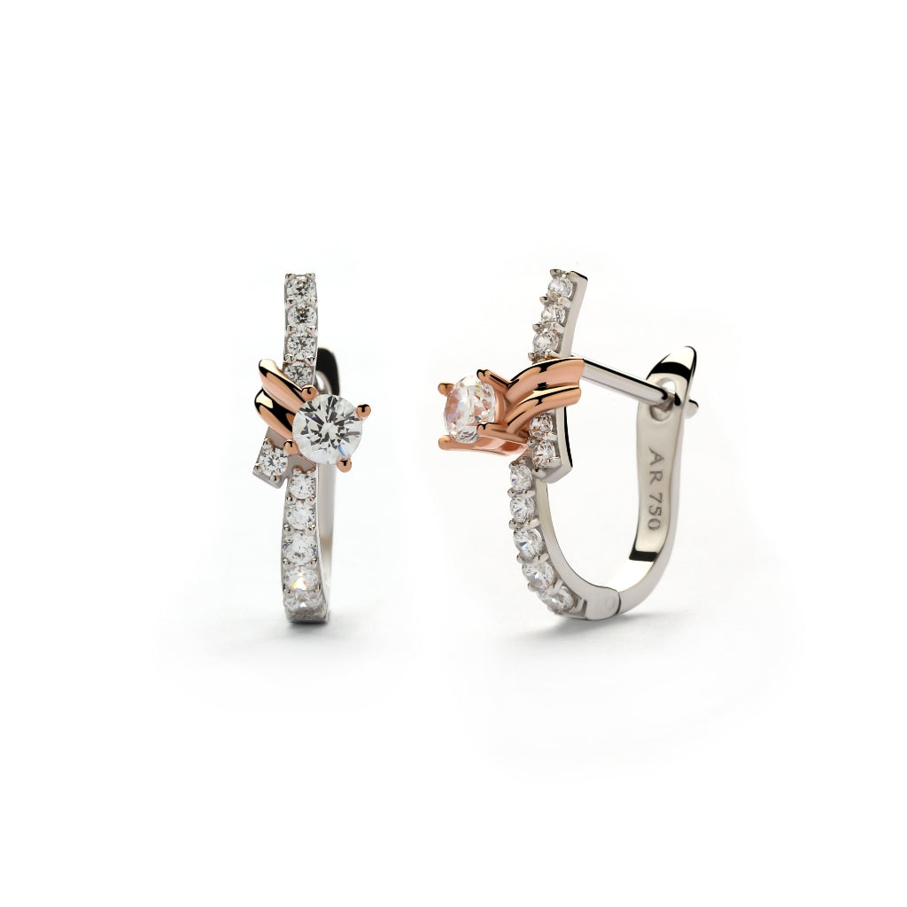 Aurora Gold - Anting Emas Tusuk 18K - Sarah Earring - Two Tone Collection