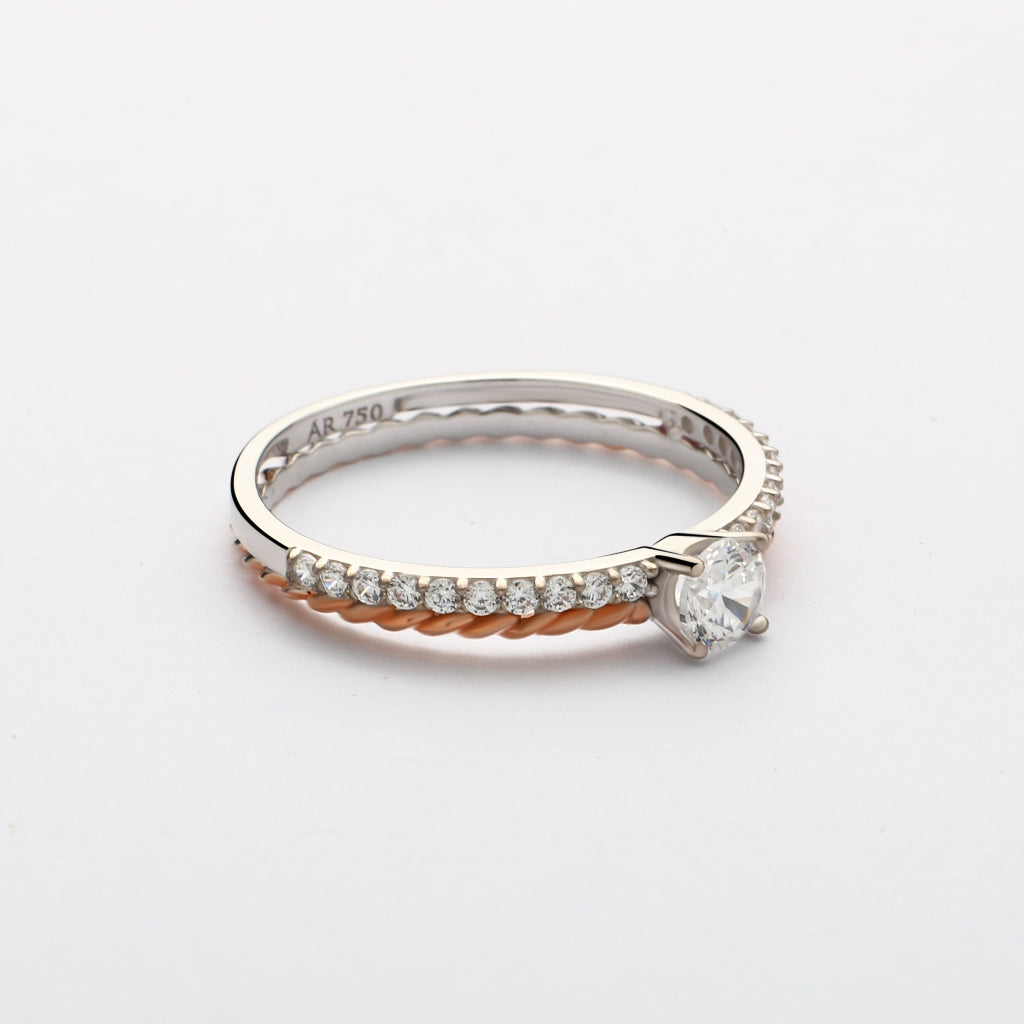 Aurora Gold - Cincin Emas 18K - Nyra Ring - Two Tone Collection